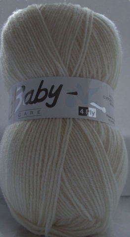 Baby Care 4 Ply Yarn 10 x100g Balls Cream